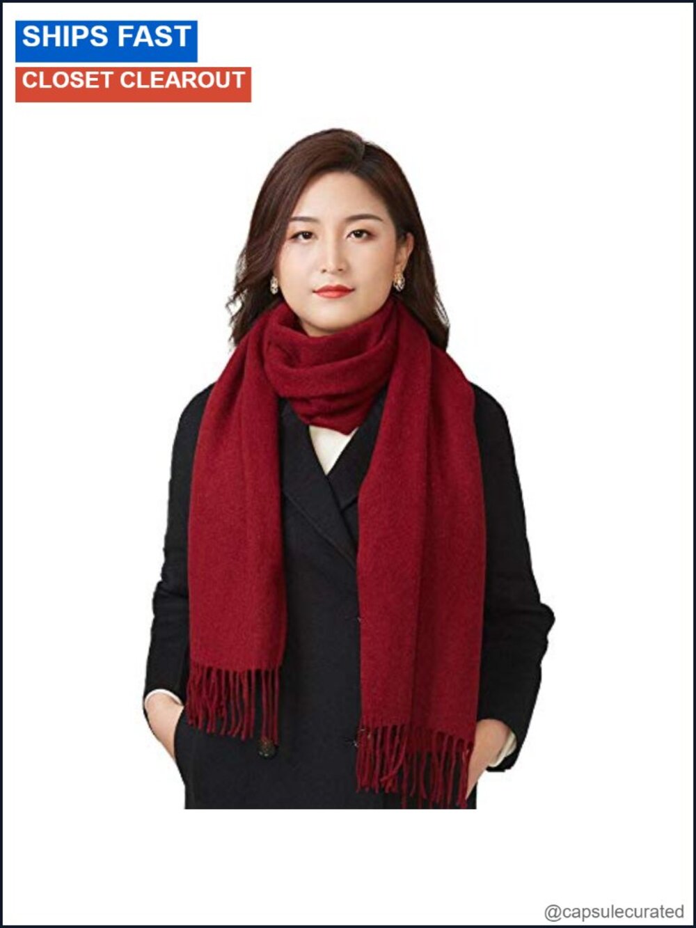 100% Merino Wool Scarf Pashmina Feel 78x16 Long Winter Gift